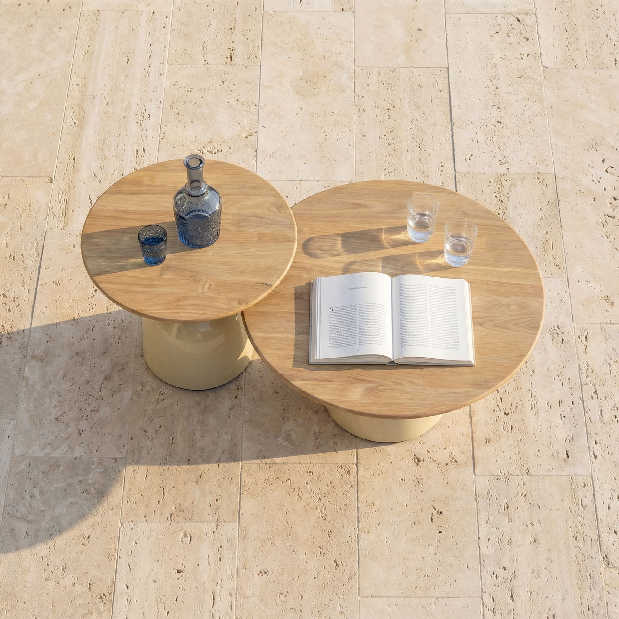 Salon de jardin MYRANA 5 places & duo de tables basses teck