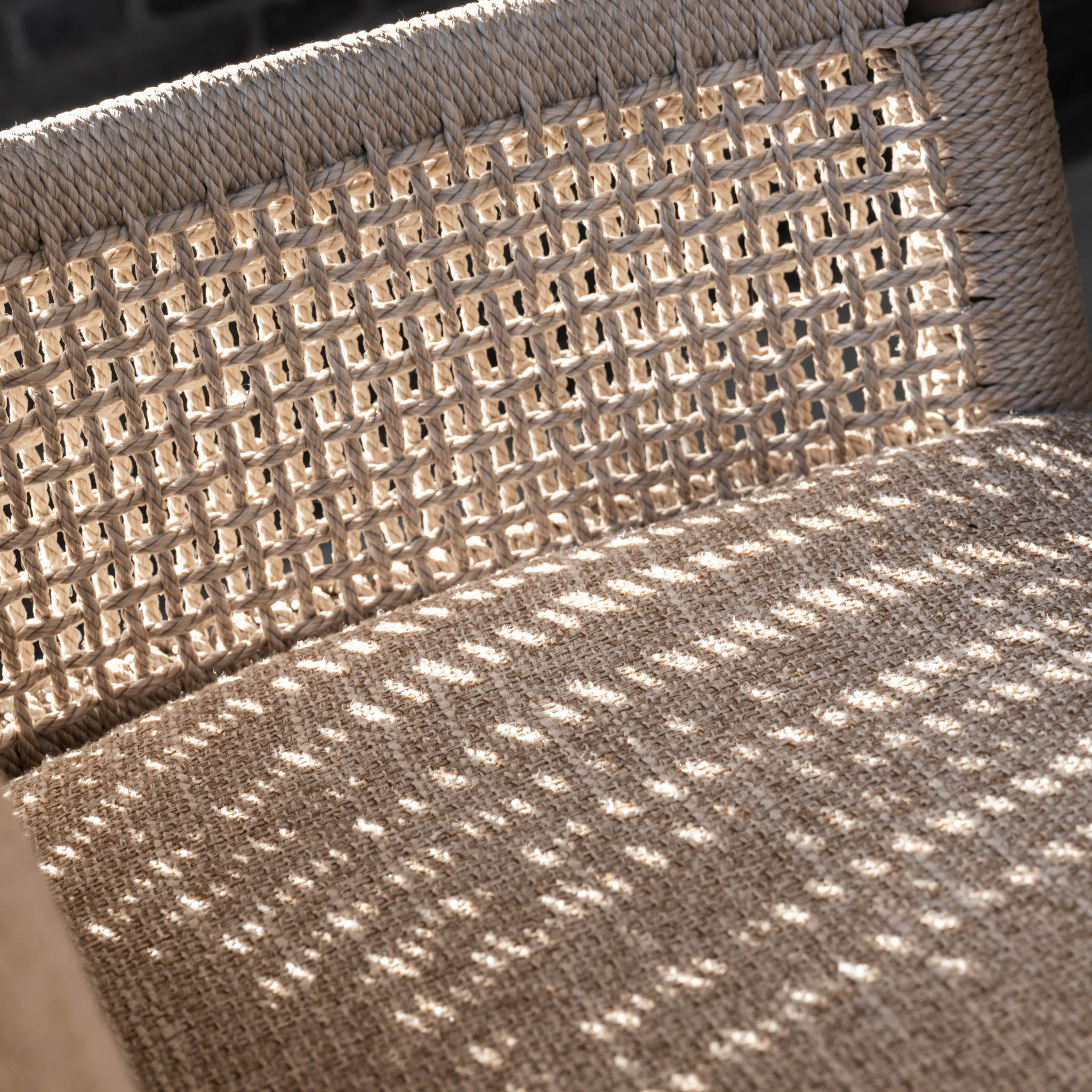Ensemble Table de jardin PERLA céramique L240 & 8 chaises SOLARA coussin grège chiné