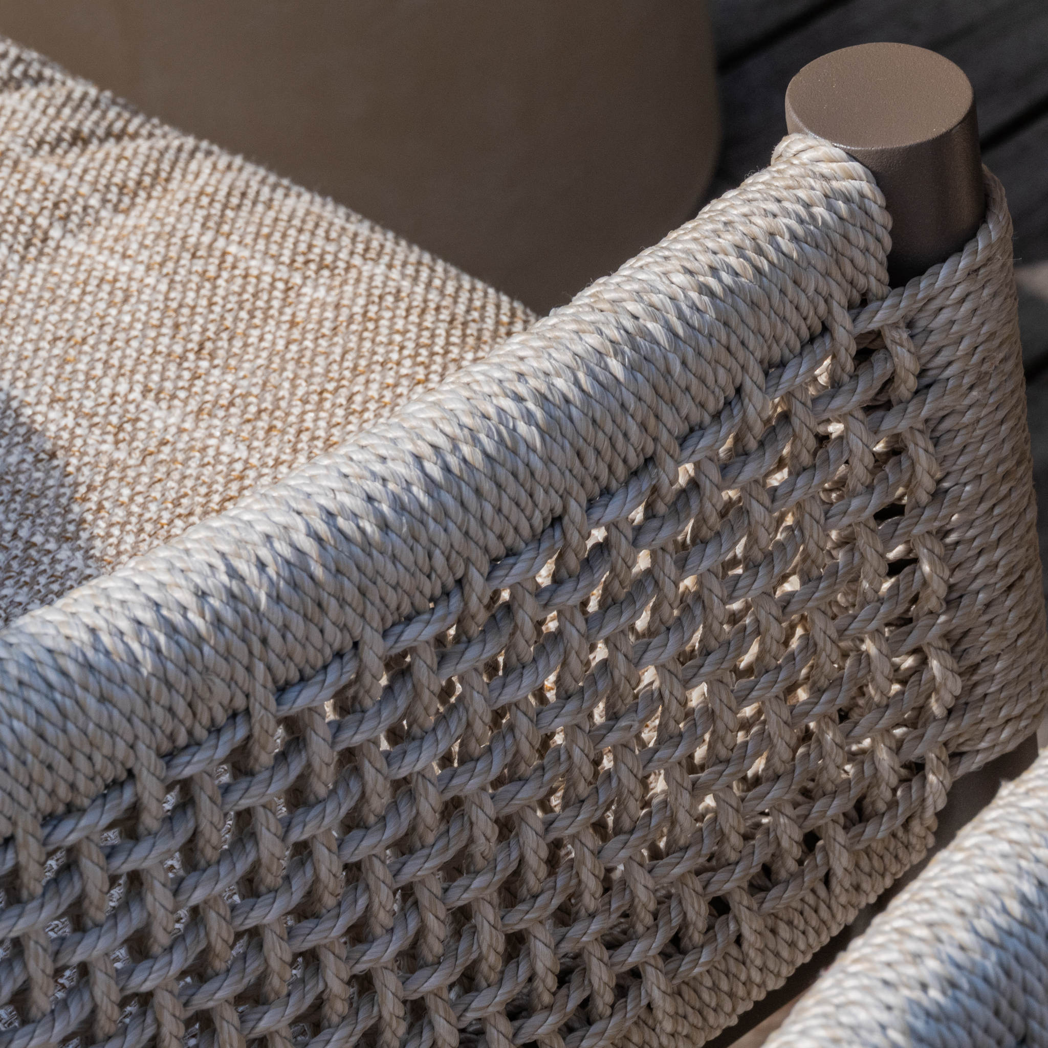 Ensemble Table de jardin PERLA céramique L240 & 8 chaises SOLARA coussin grège chiné