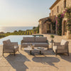 Salon de jardin SOLARA 5 places avec grande table basse et table d’appoint